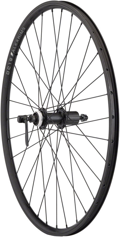 Quality Wheels Value Double Wall Series Rim+Disc Rear Wheel - 26" QR x 135mm Center-Lock/Rim Brake HG10 BLK Clincher 32H