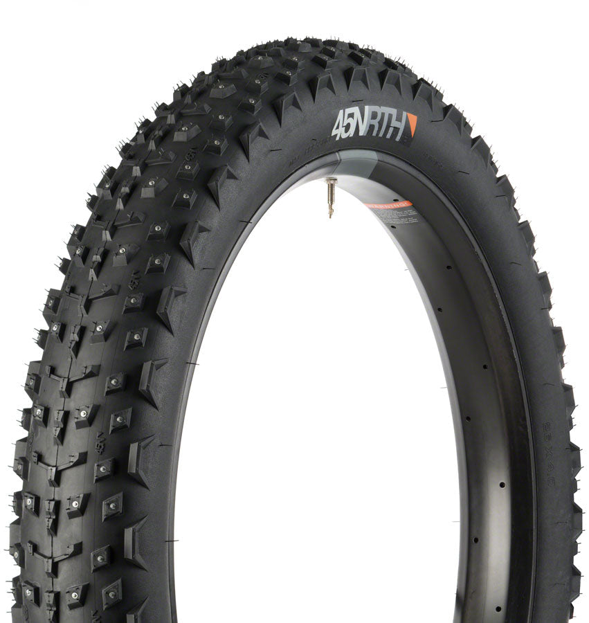 45NRTH Dillinger 4 Tire - 26 x 4 Tubeless Folding BLK 60tpi 240 Carbide Steel Studs