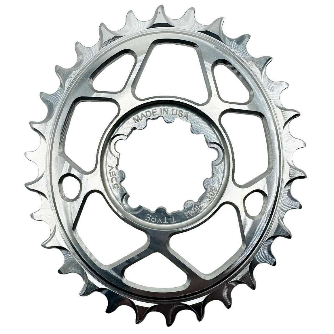 T-Type Oval 3-Bolt Chainring, 3mm Offset, 32T, Silver
