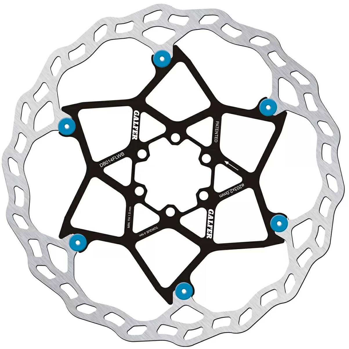 203mm Rotor, 6-Bolt, 2.0mm, Floating, Blue NLS