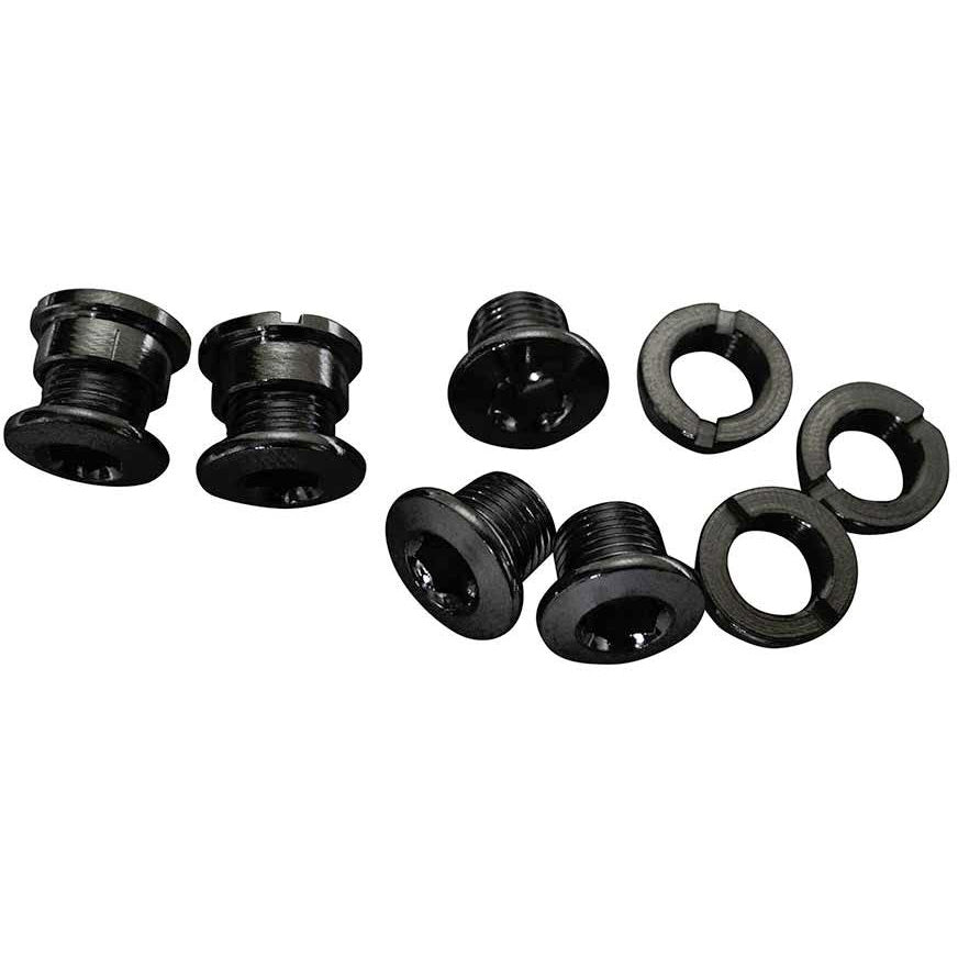 5/6 Dual-Hex Chainring Bolt Set, 12pc Steel, Black