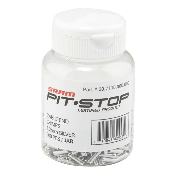 Cable Crimps, Derailleur, 1.2mm, Silver, 500/Count