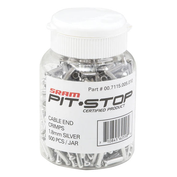 Cable Crimps, Brake, 1.8mm, Silver 500/Count