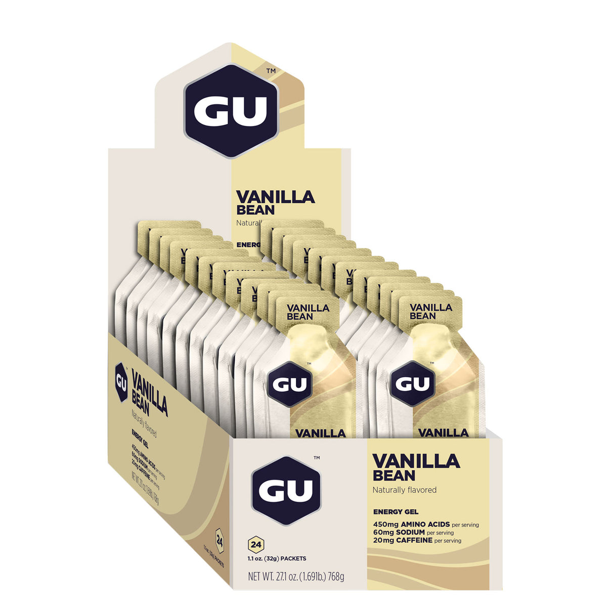 Energy Gel, Vanilla Bean, 24/Count
