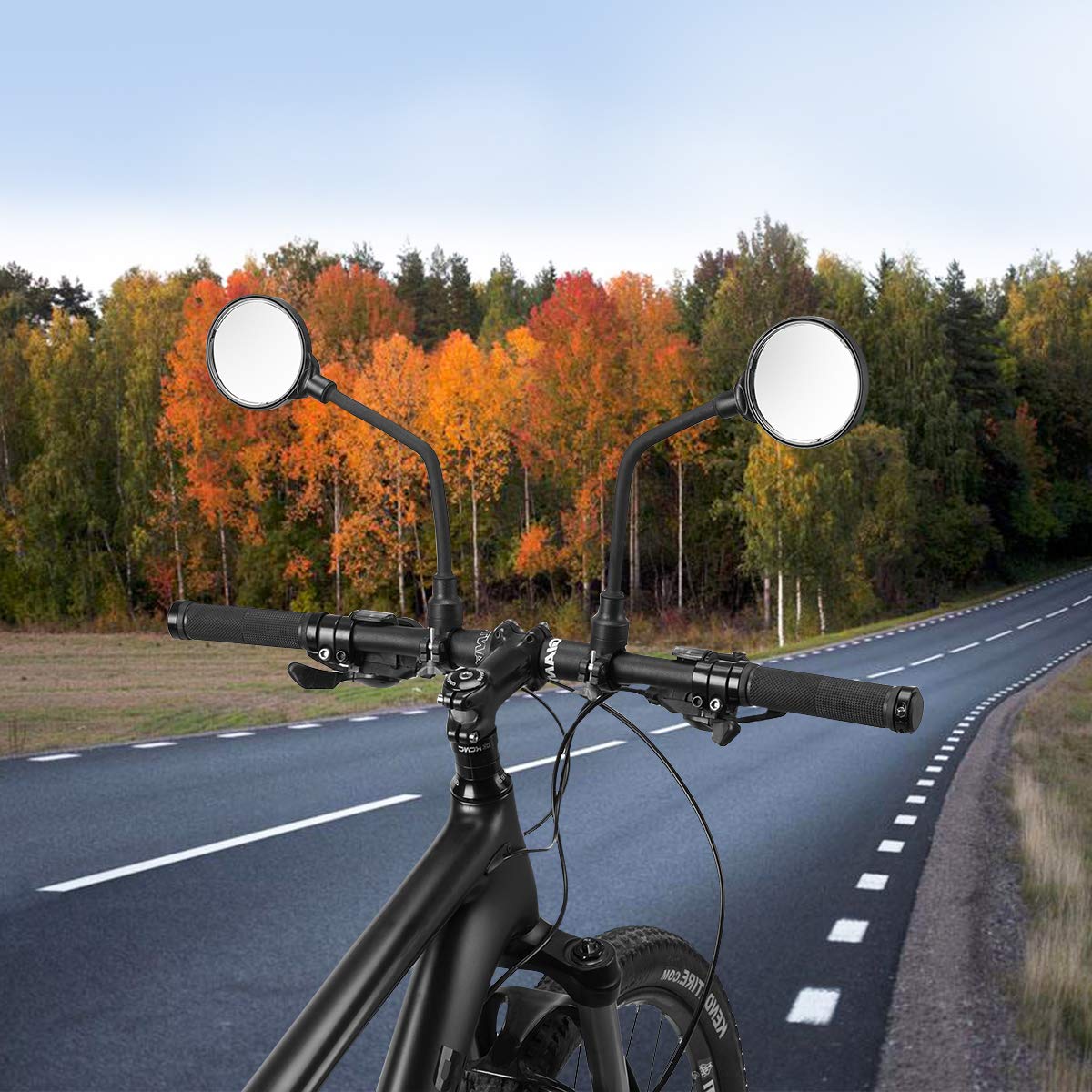 ROCKBROS 360° Adjustable HD Bike Mirror, Wide Angle Convex for Men Women