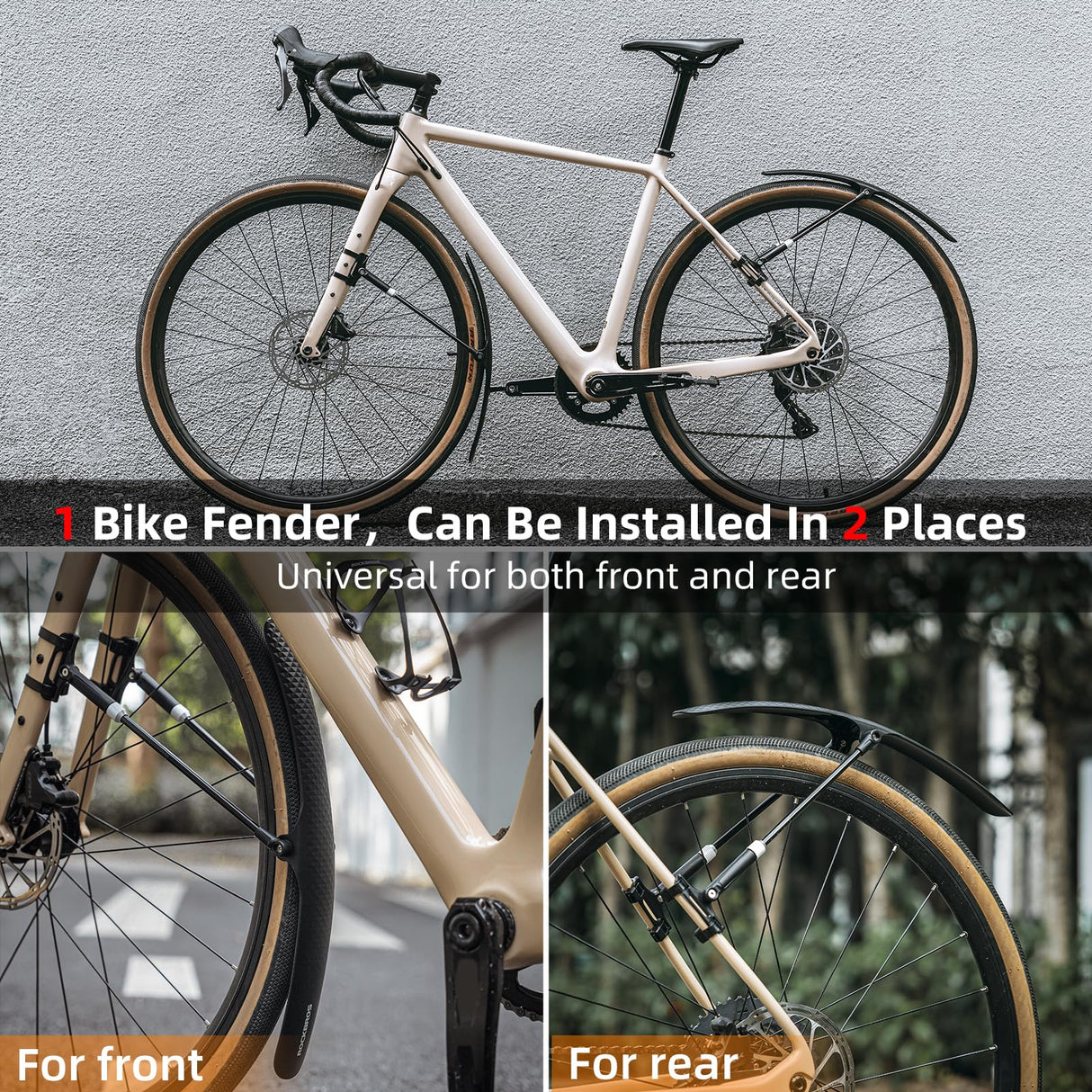 ROCKBROS Adjustable Bike Fenders Set for Road Bikes Easy Install