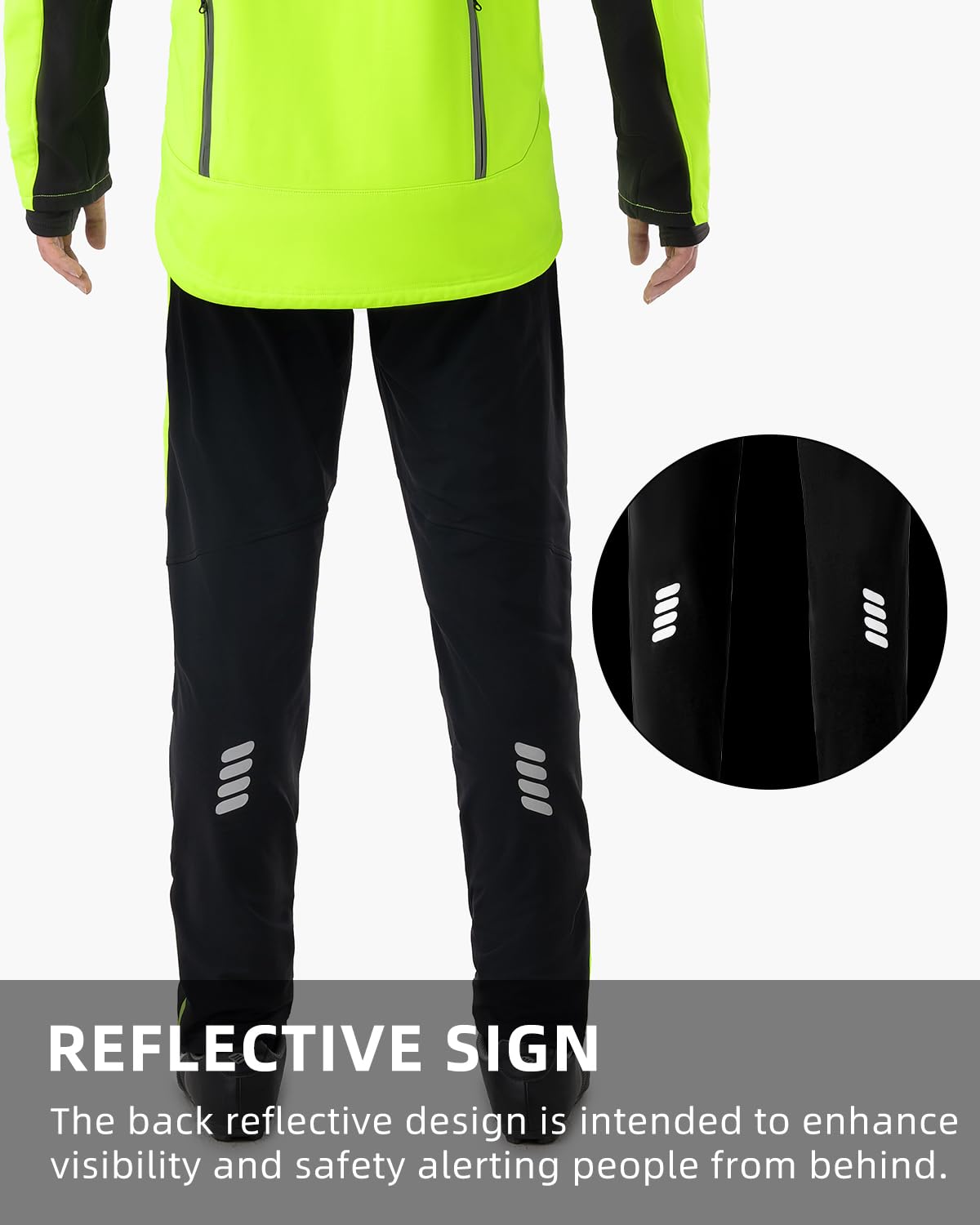 ROCKBROS Men’s Windproof Winter Cycling Pants warmth fleece-lined for outdoor hiking