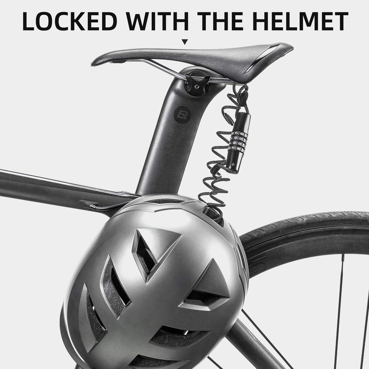 ROCKBROS Retractable Luggage Helmet Lock 4 Digit Little Black, 2Pcs
