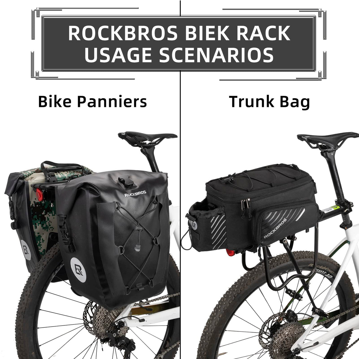 ROCKBROS Bike Cargo Rack Most 165lbs Capacity
