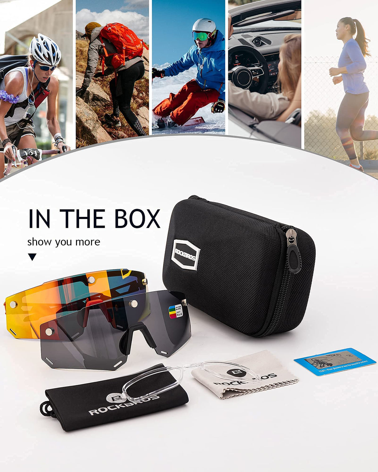 Unisex Polarized Cycling Glasses with 2 Replaceable Lenses