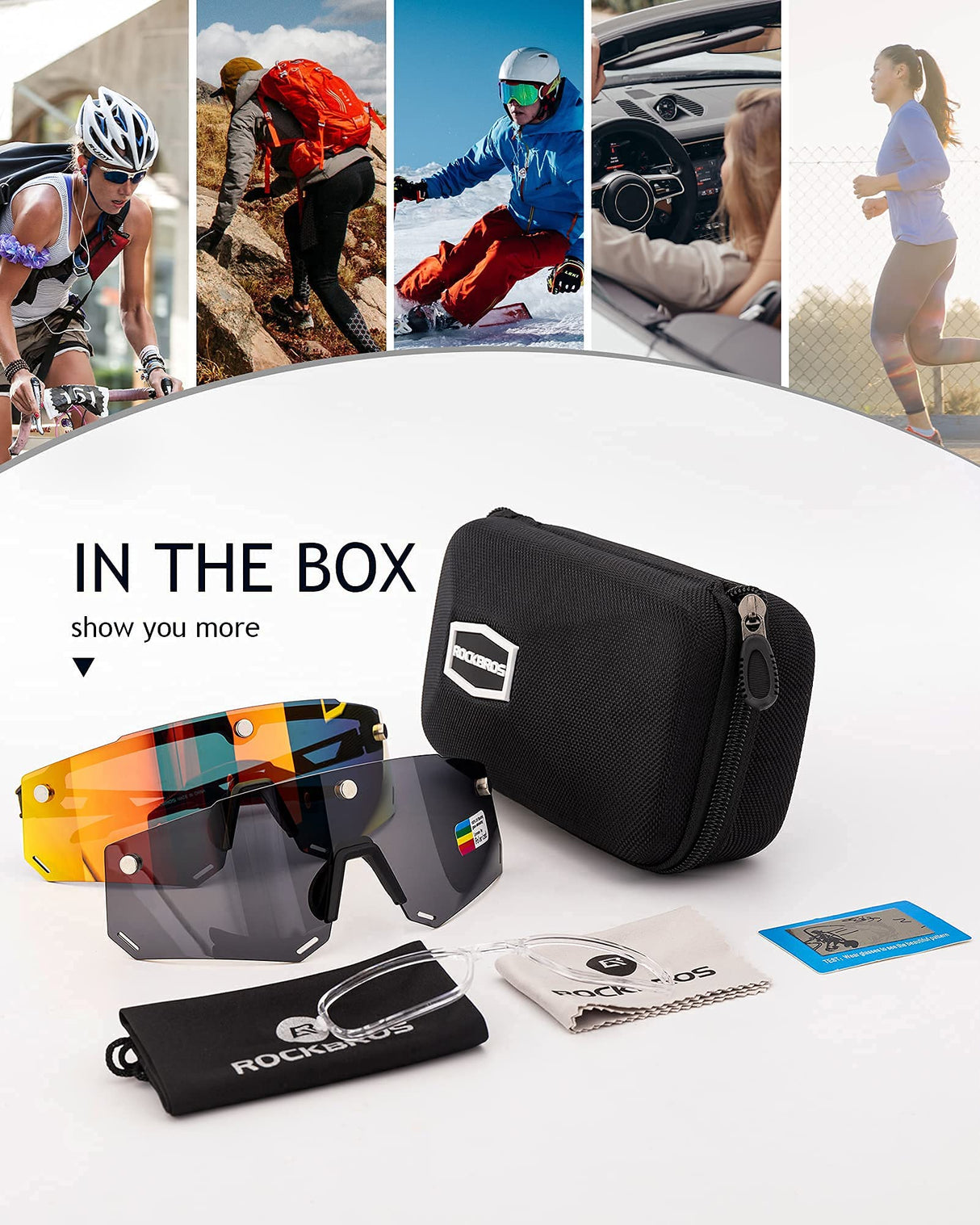 Unisex Polarized Cycling Glasses with 2 Replaceable Lenses