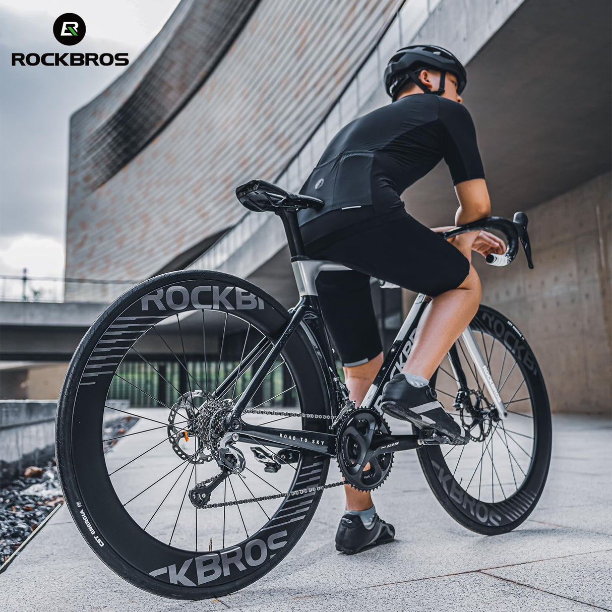 ROCKBROS 700c Carbon Fiber Disc Rim 38/50/65 mm 1.6-1.7 kg Clincher Wheelset