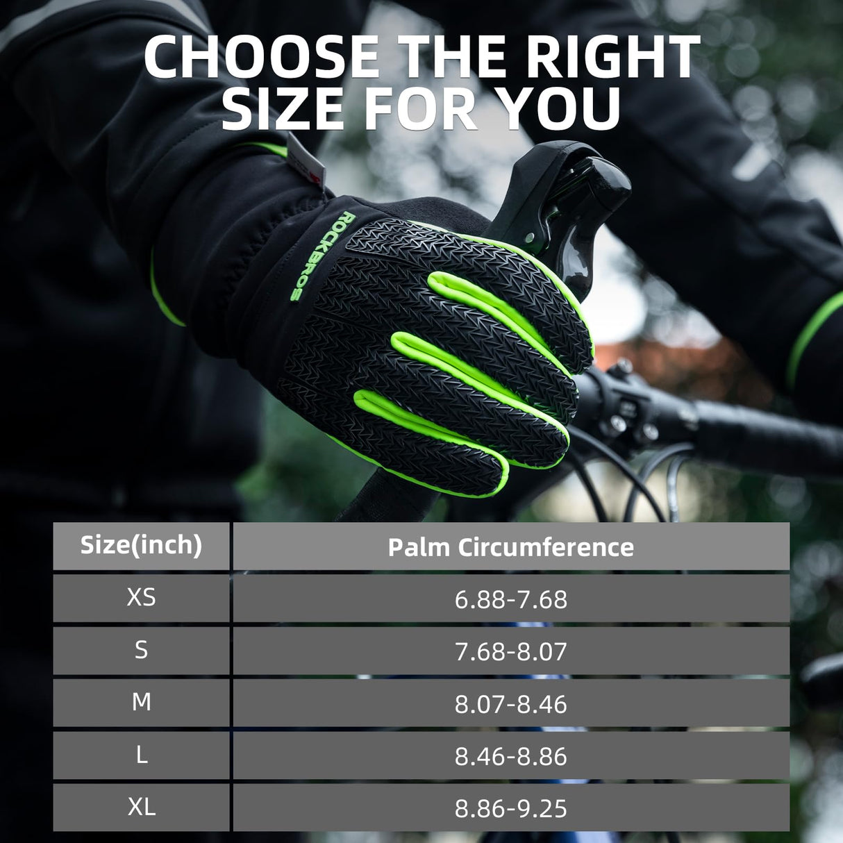 ROCKBROS Winter Cycling Gloves, Windproof Thermal Touchscreen Gloves for Men Women