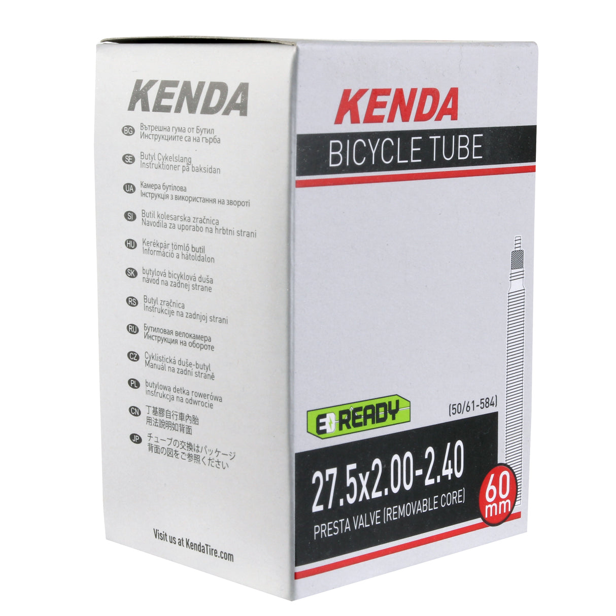 Butyl Tube, 27.5 (650b) x 2.0-2.4" PV/60mm - Each