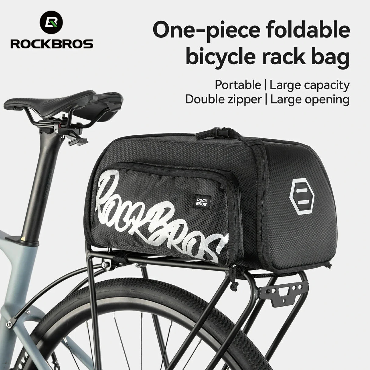 Bike Rear Rack Bag One-Piece Foldable 11L-15L