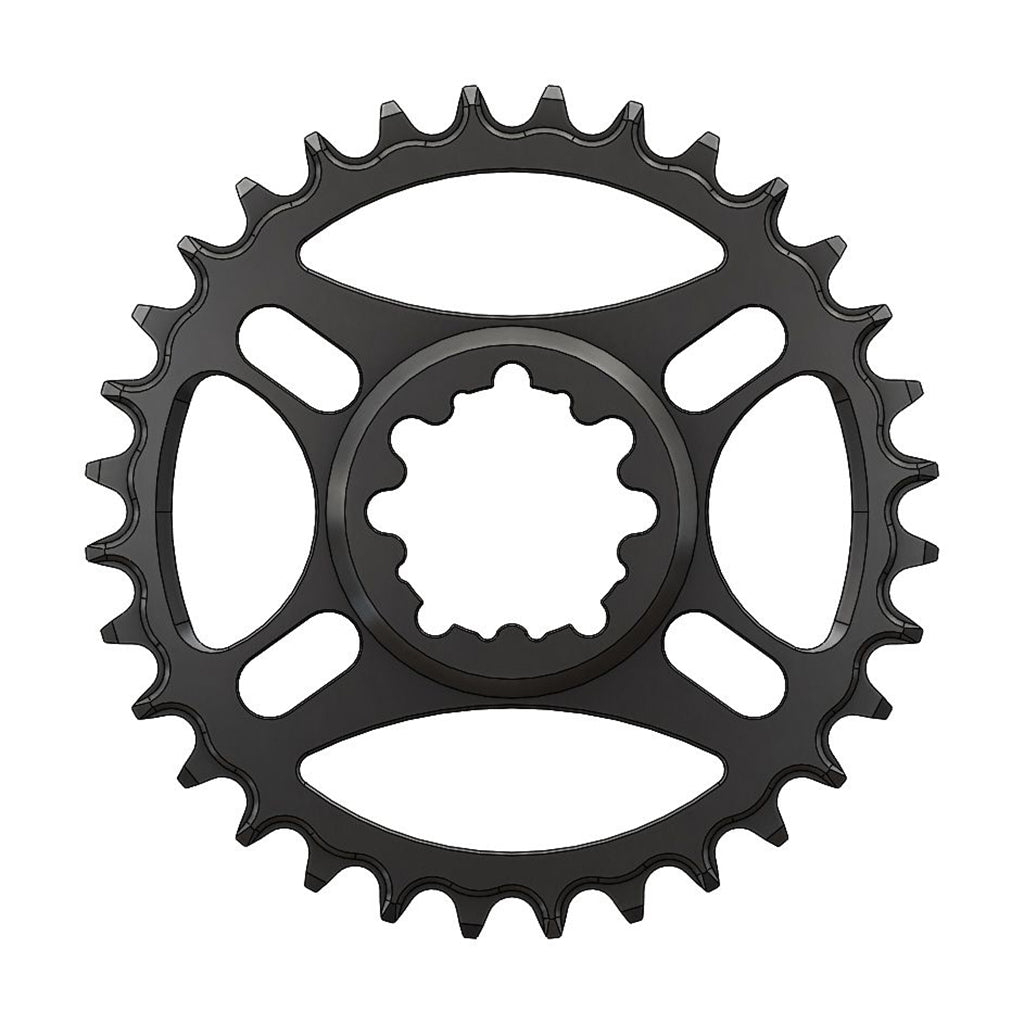 Round 3-Bolt SRAM (Boost 3mm) Chainring, 34T, Blk NLS