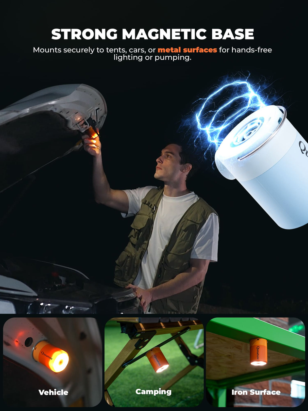 Qunature Mini Electric Air Pump for Camping & Outdoor Gear