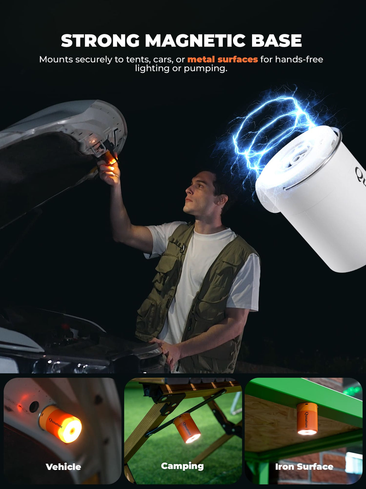 Qunature Mini Electric Air Pump for Camping & Outdoor Gear