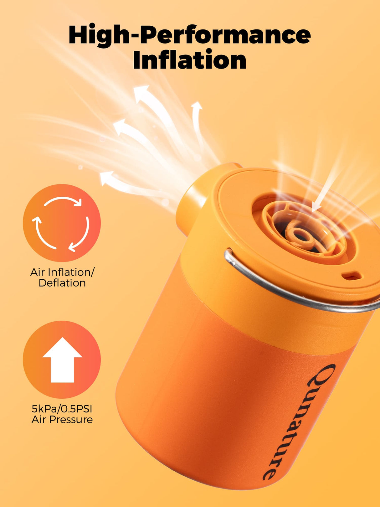 Qunature Mini Electric Air Pump for Camping & Outdoor Gear