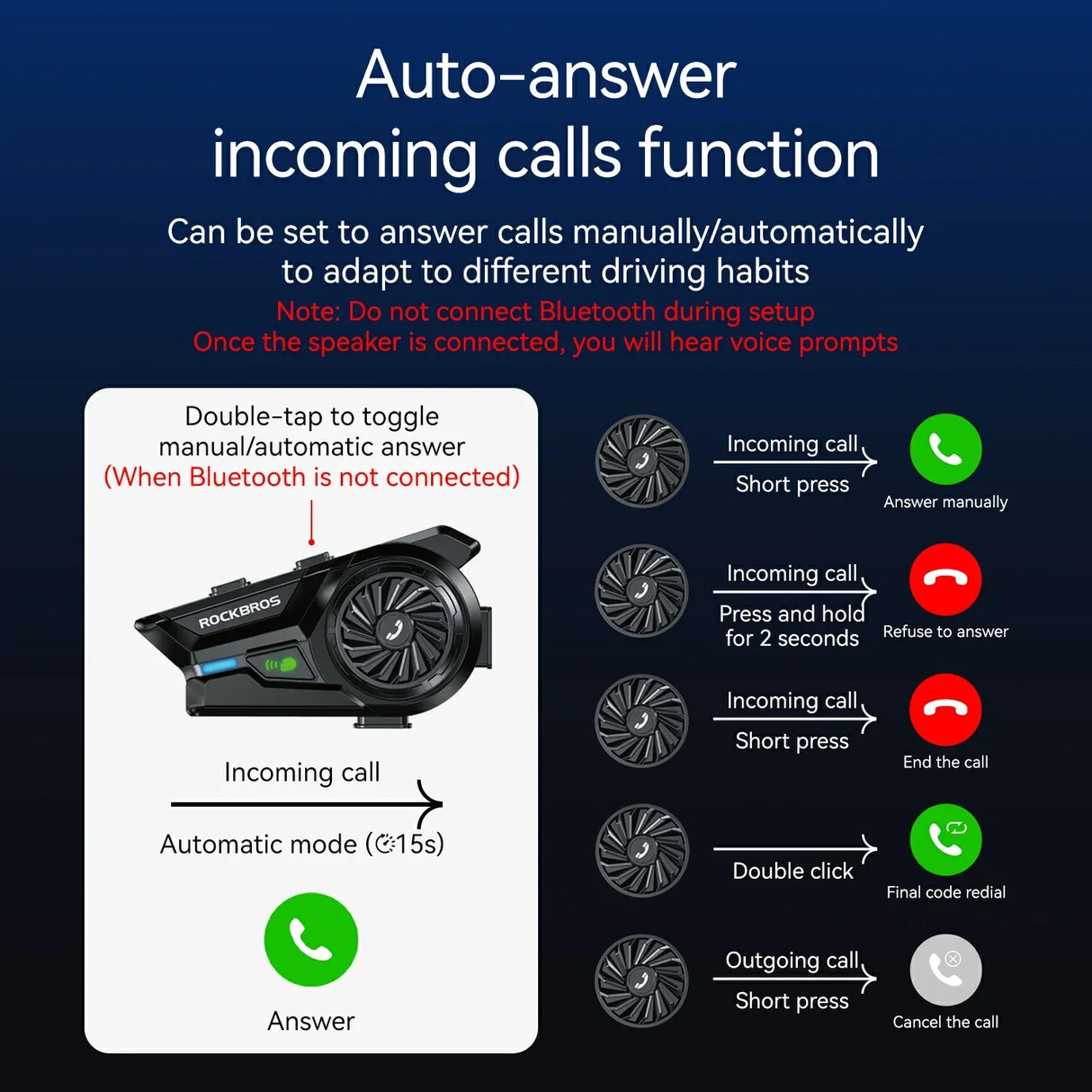 R1 Motorcycle Bluetooth Communication Headset Helmet Speakers