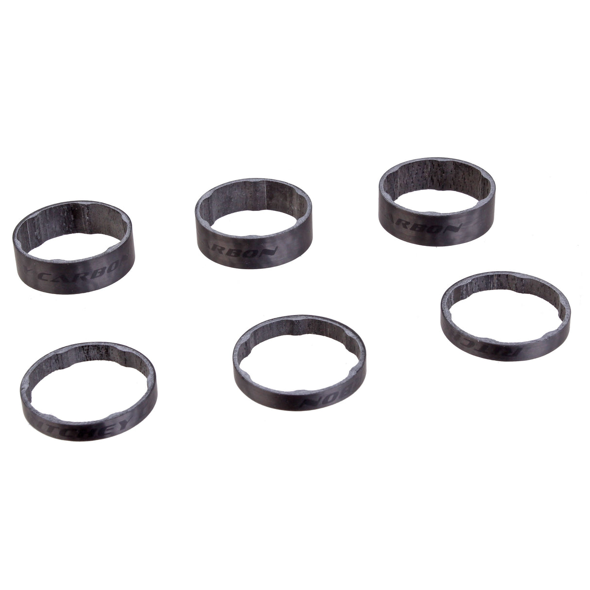 WCS Carbon Headset Spacers 1-1/8 3x5mm/3x10mm Matte