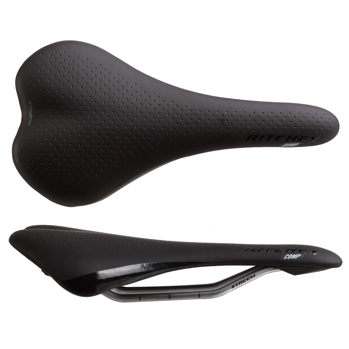 Streem Comp Saddle, Steel , 132mm - Black