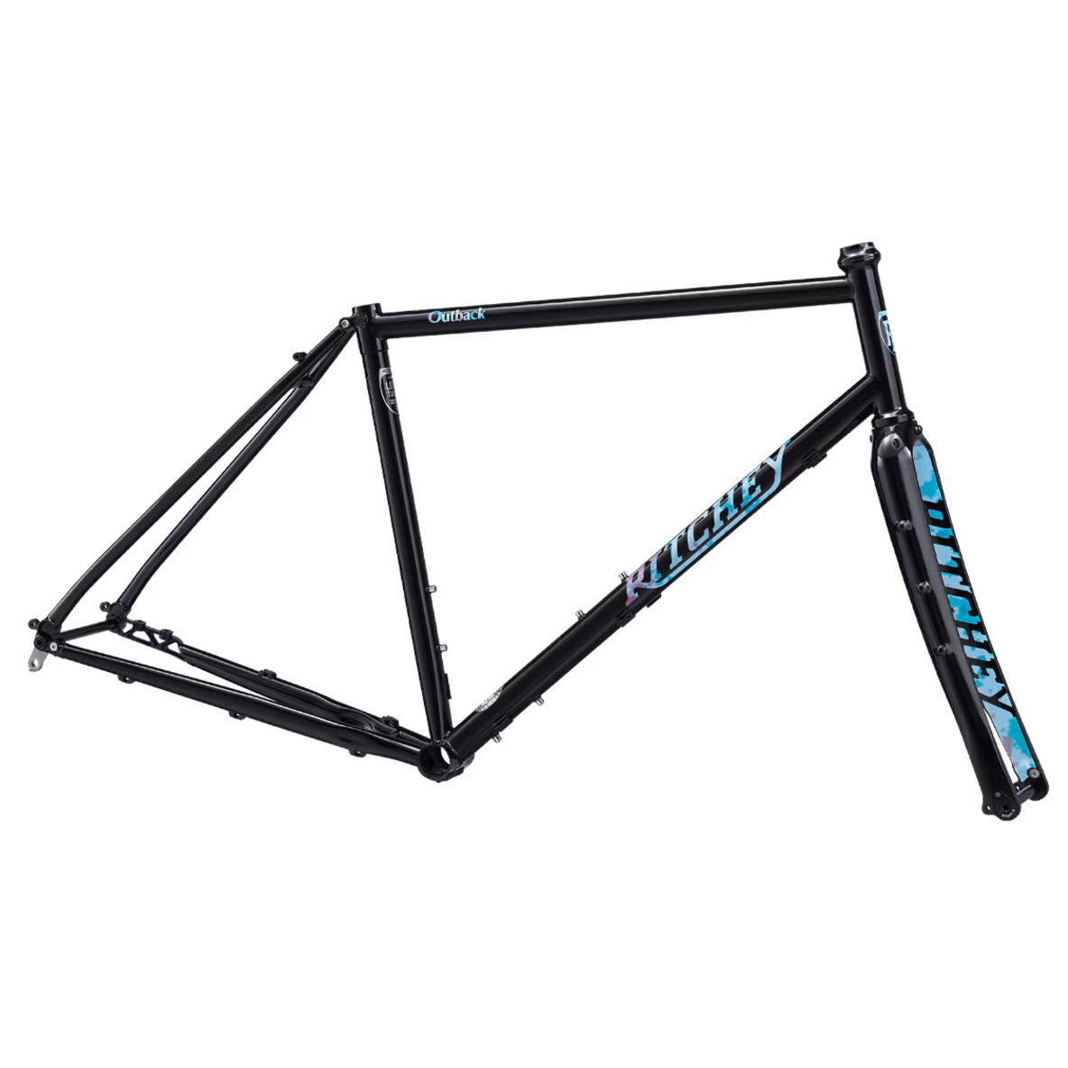 Outback Di2 Frameset, Large, Black/Tie Dye