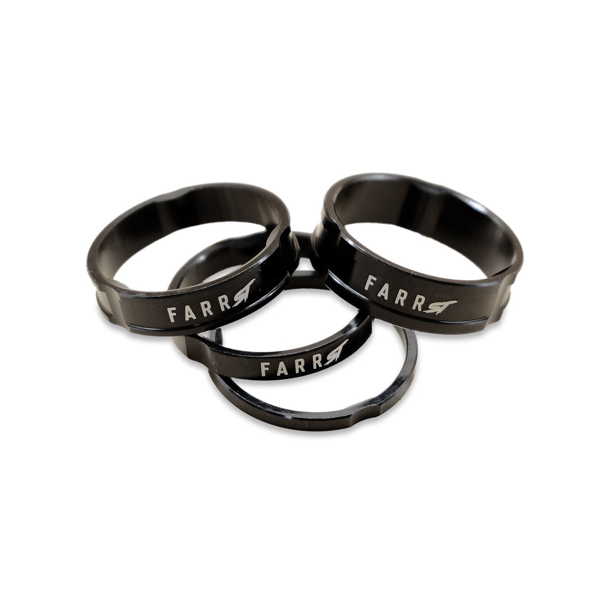 Headset Spacers, 1-1/8", Black, Set/4