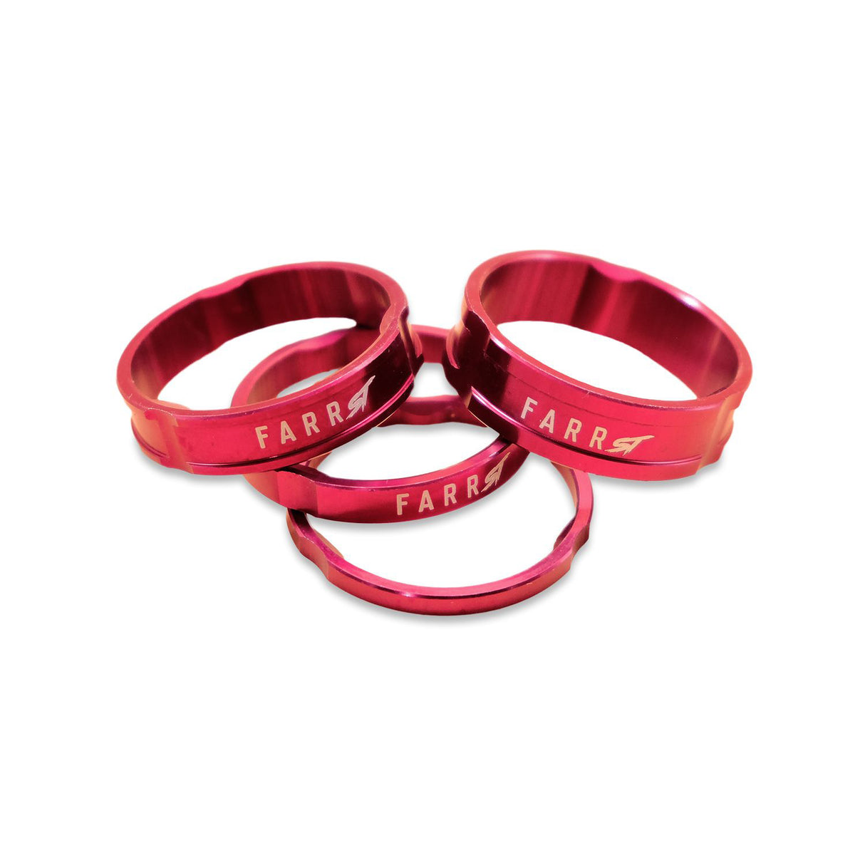 Headset Spacers, 1-1/8", Red, Set/4