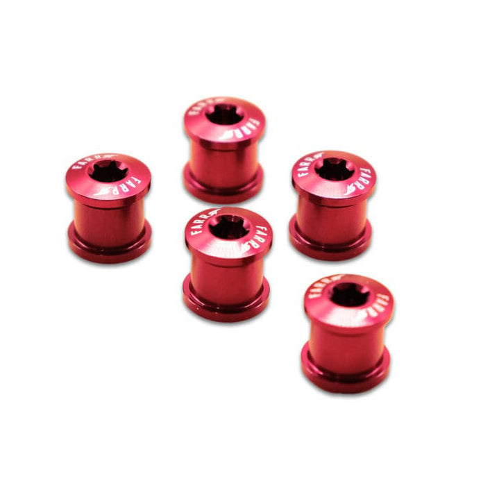 FARR-ST Alloy Torx Chainring Bolts, 5pc Set, Red