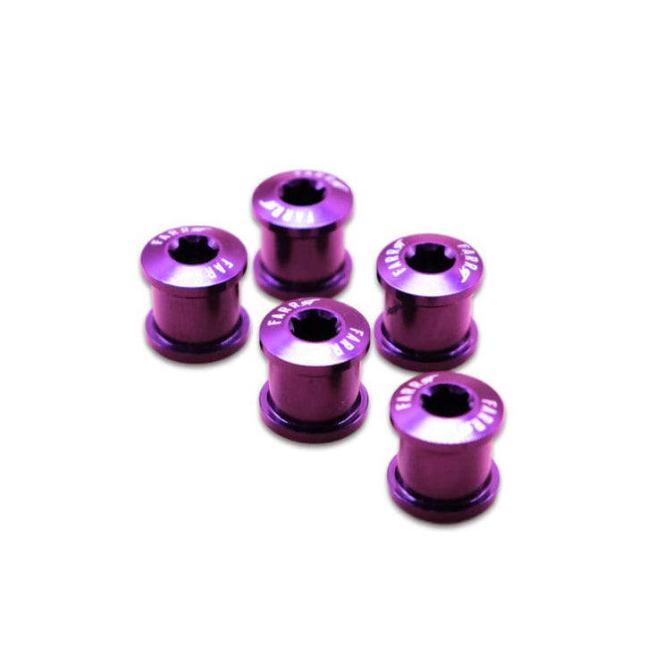 FARR-ST Alloy Torx Chainring Bolts, 5pc Set, Purple