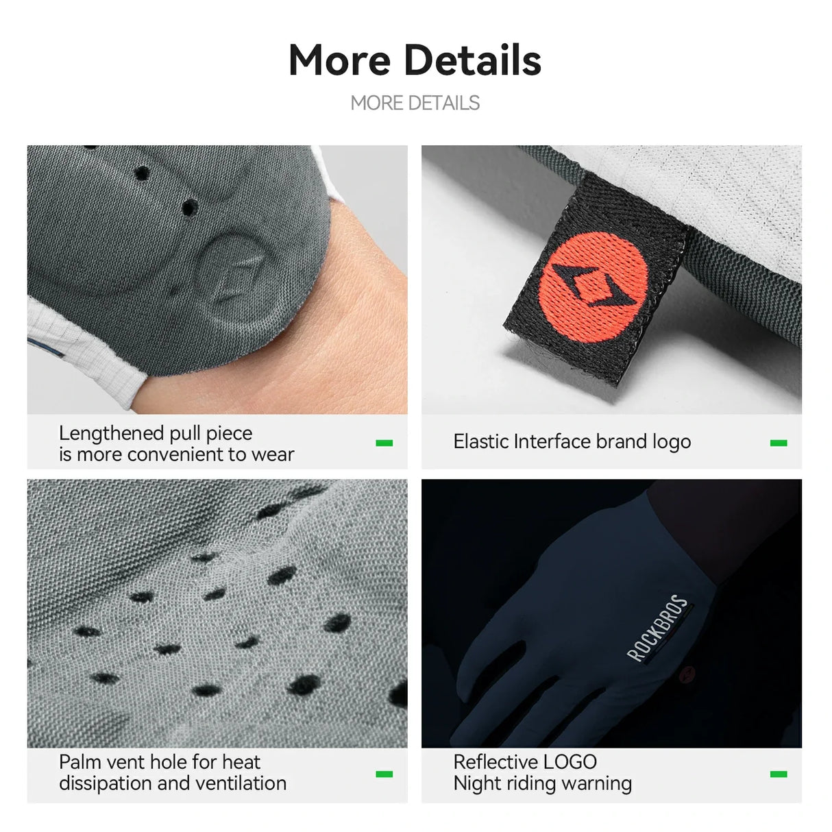 ROAD TO SKY Long Finger Elastic Interface® Cycling Gel Padded Gloves