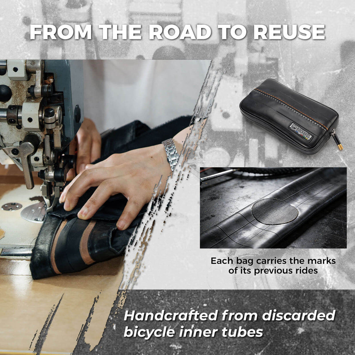 ROAD TO SKY Recycled Tire Bike Wallet - 0.4L