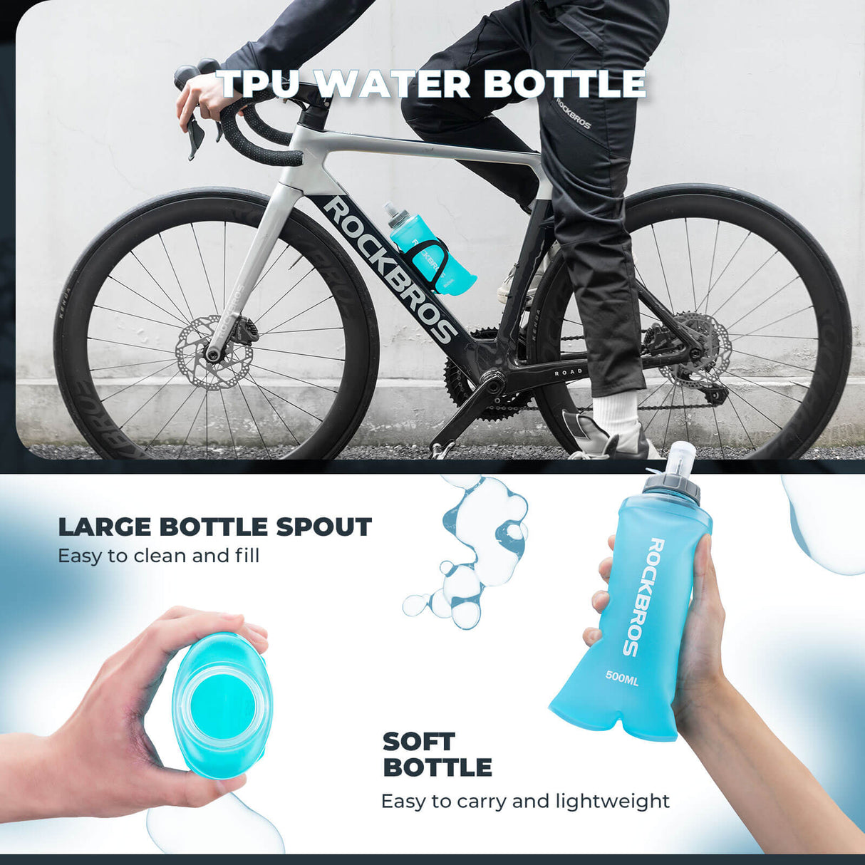 500ml Collapsible Water Bottle for Outdoor Use