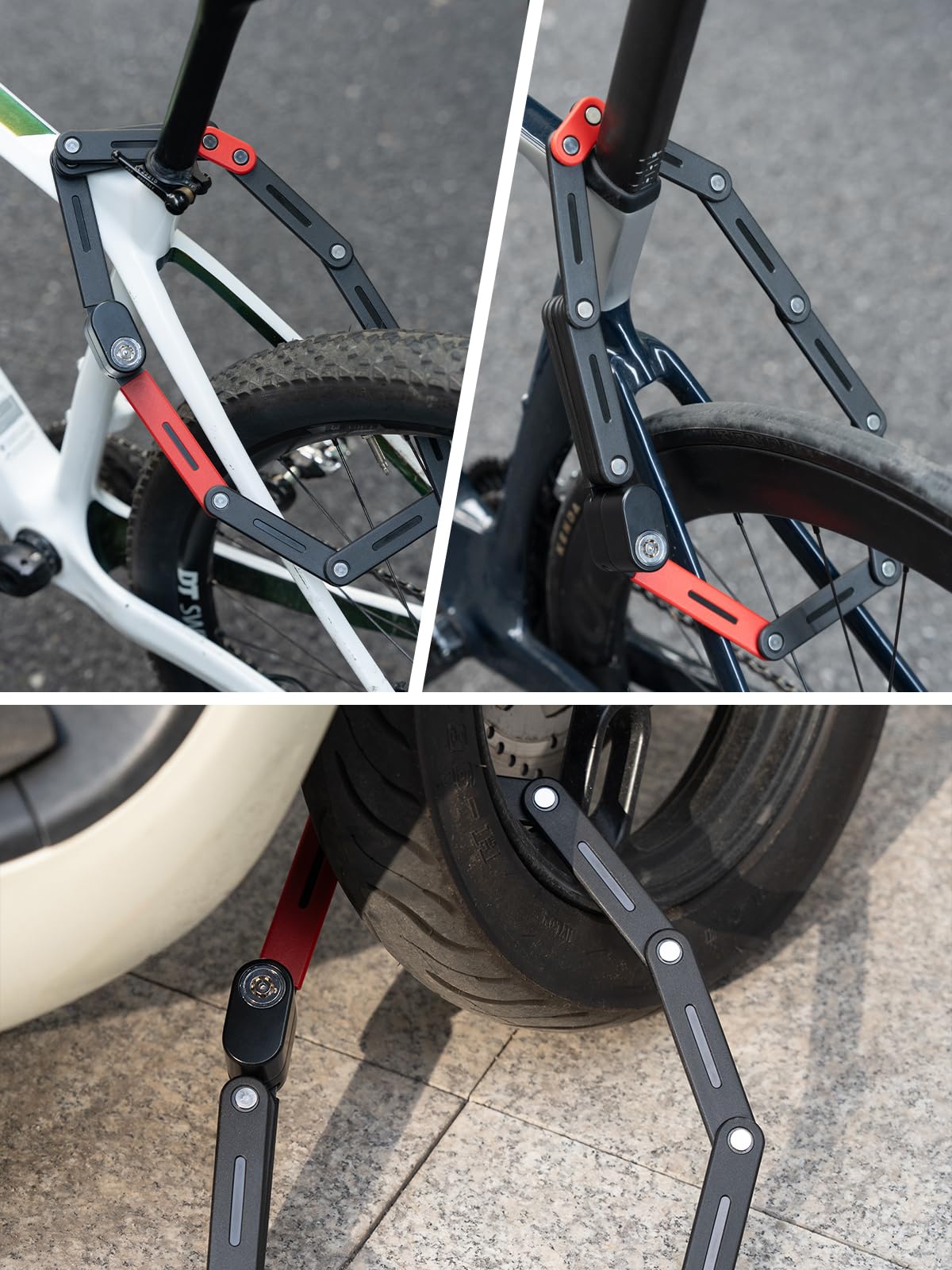 ROCKBROS Folding Heavy Duty Anti Theft Bike Lock 120cm/47.24inch with 2 Keys