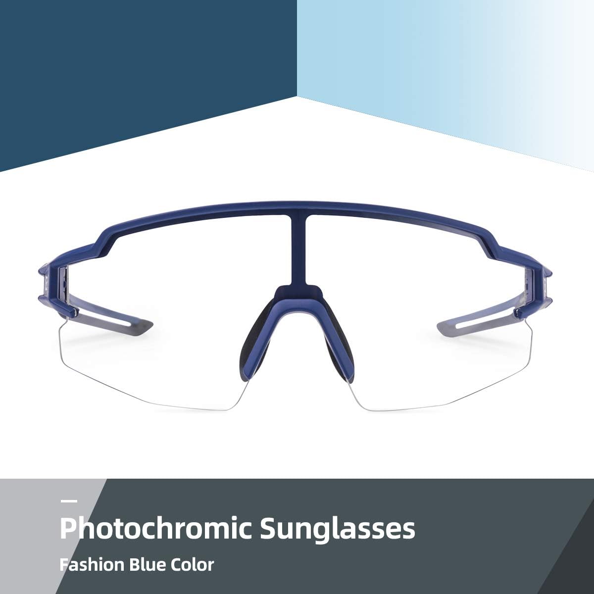 Half-Frame Photochromic Sports Sunglasses (UV400)