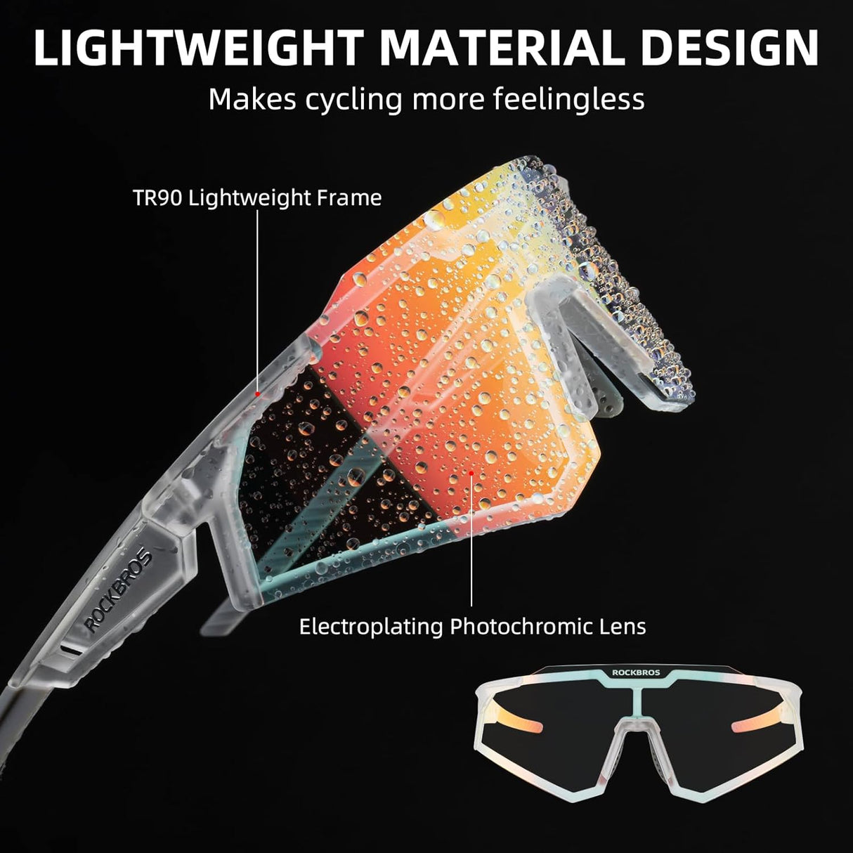 Half-Frame Photochromic Sports Sunglasses (UV400)