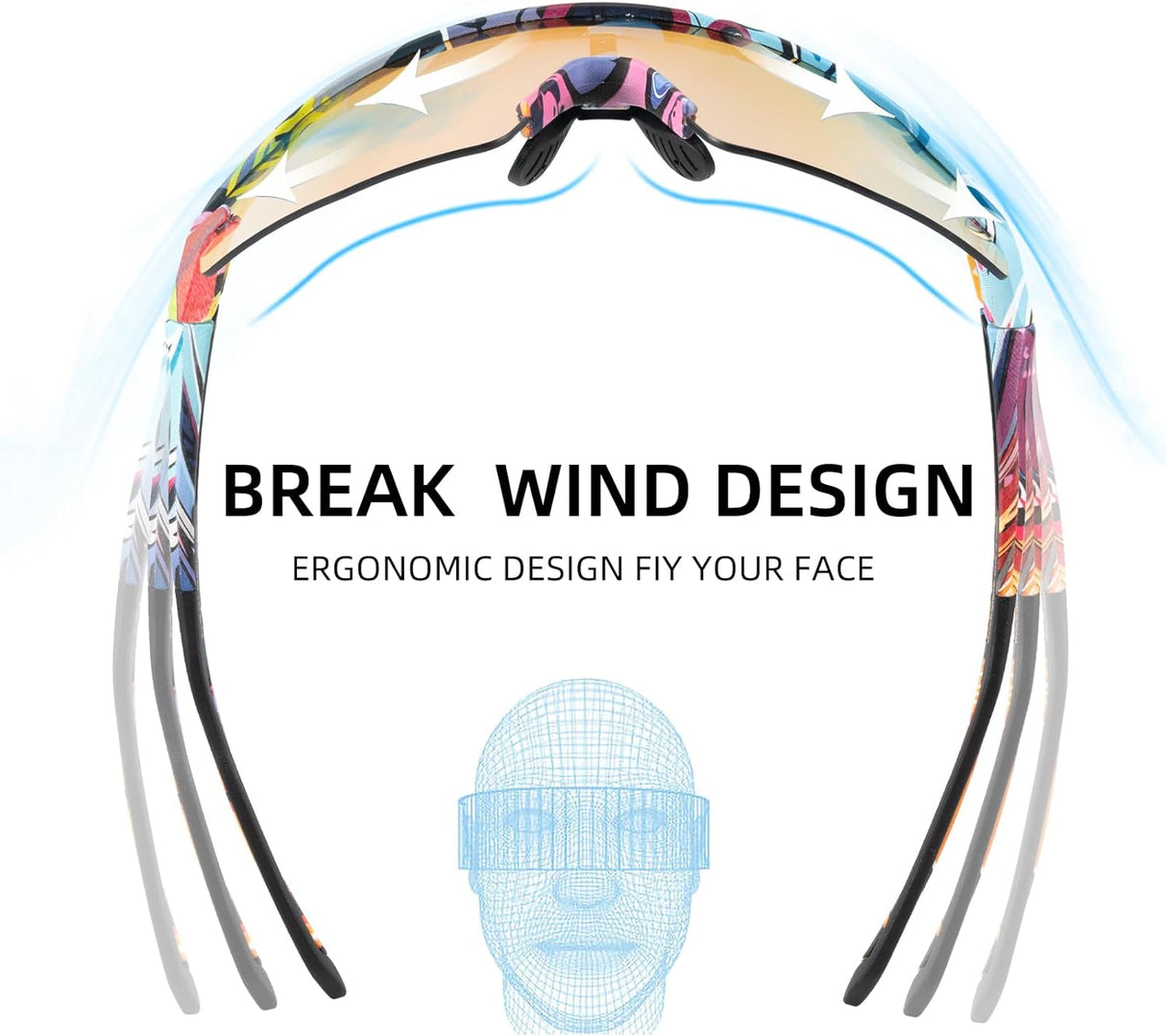 Half-Frame Photochromic Sports Sunglasses (UV400)