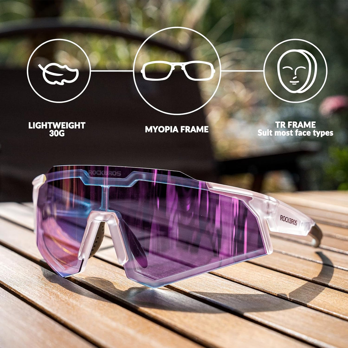 Half-Frame Photochromic Sports Sunglasses (UV400)