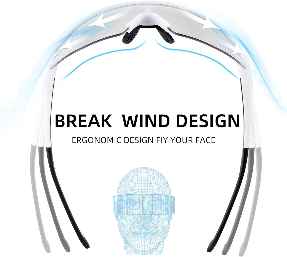 Half-Frame Photochromic Sports Sunglasses (UV400)