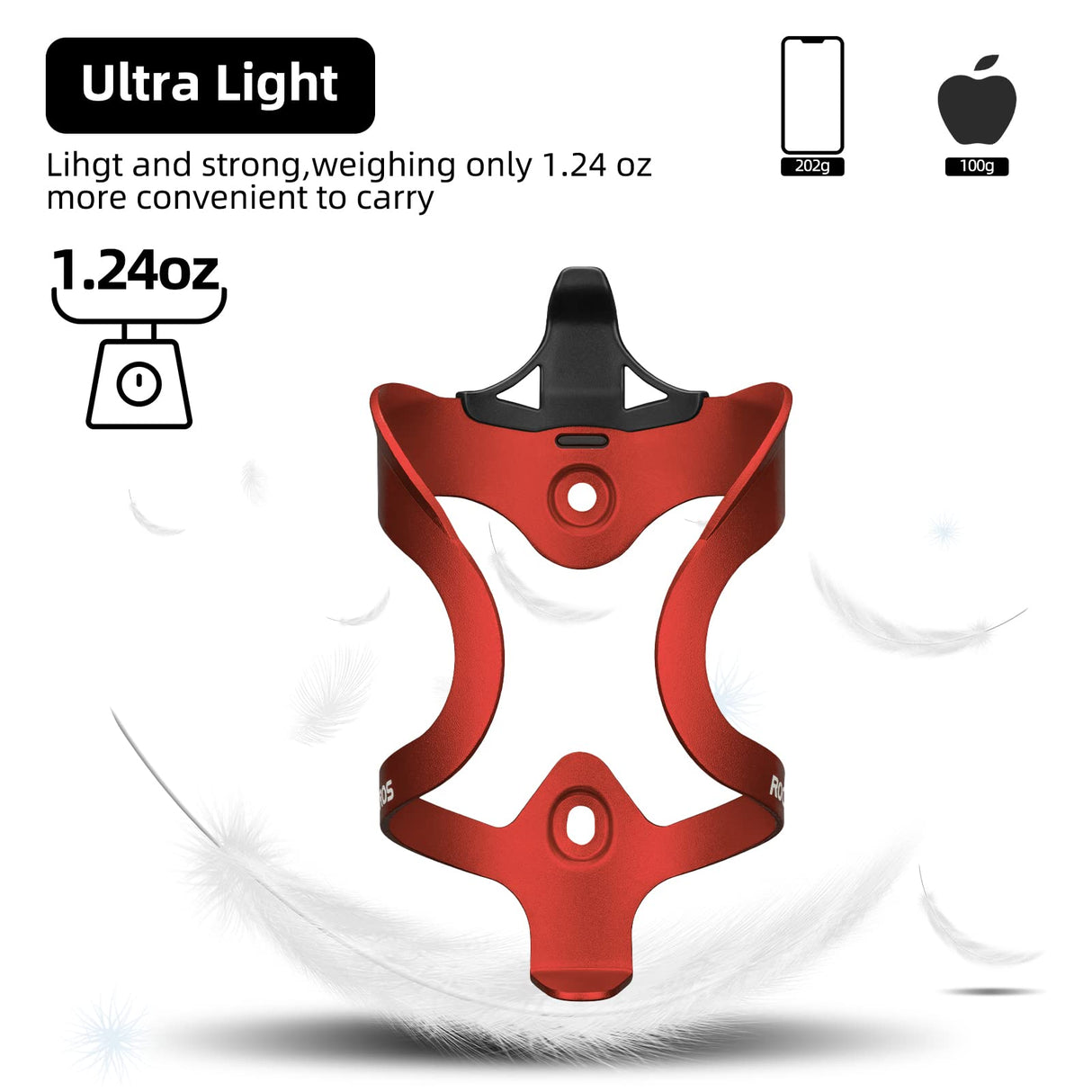 ROCKBROS Lightweight Alloy Bike Water Bottle Holder for Road Mountain Bikes