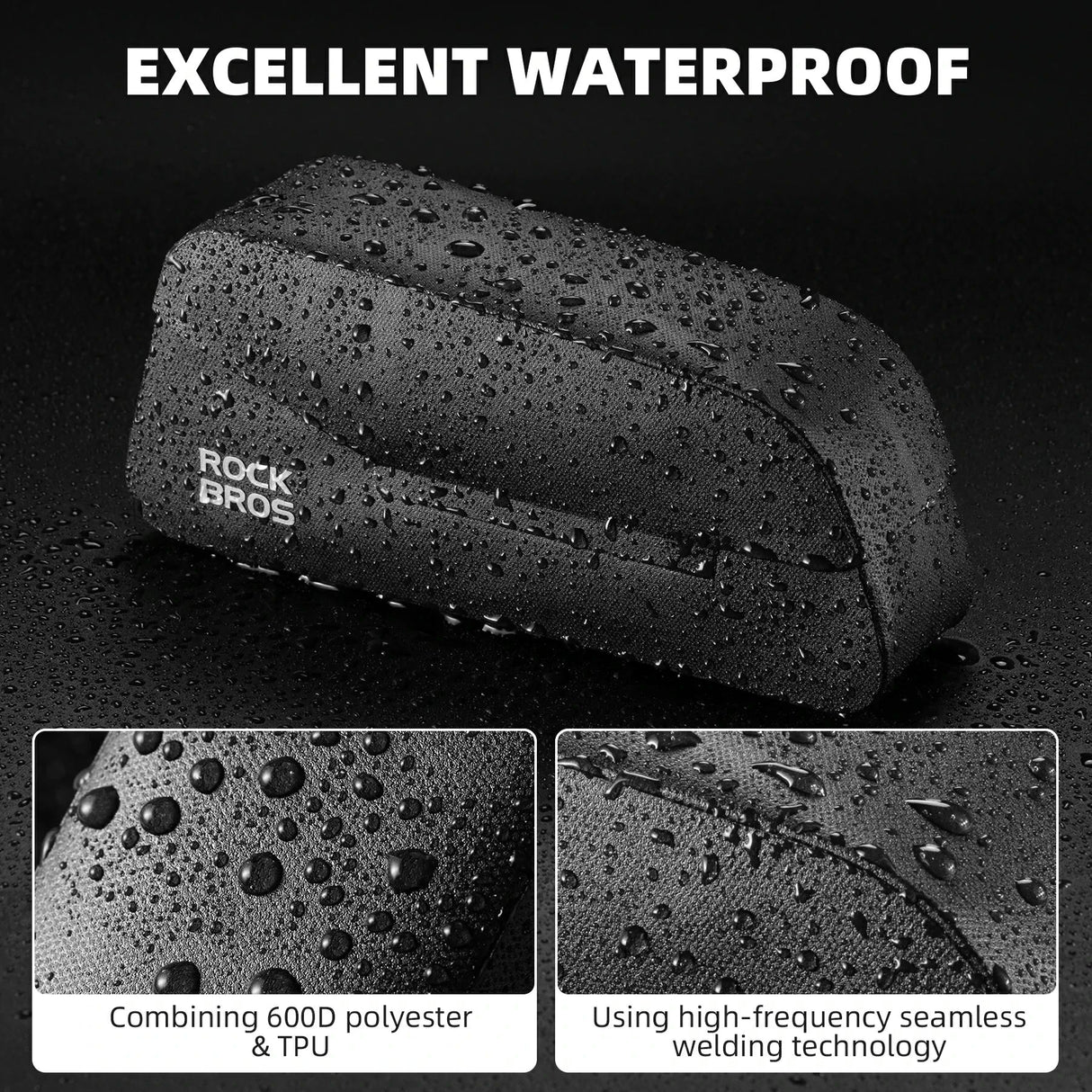 ROCKBROS Magnetic 100% Waterproof Bike Top Tube Frame Bag 0.6L/0.9L