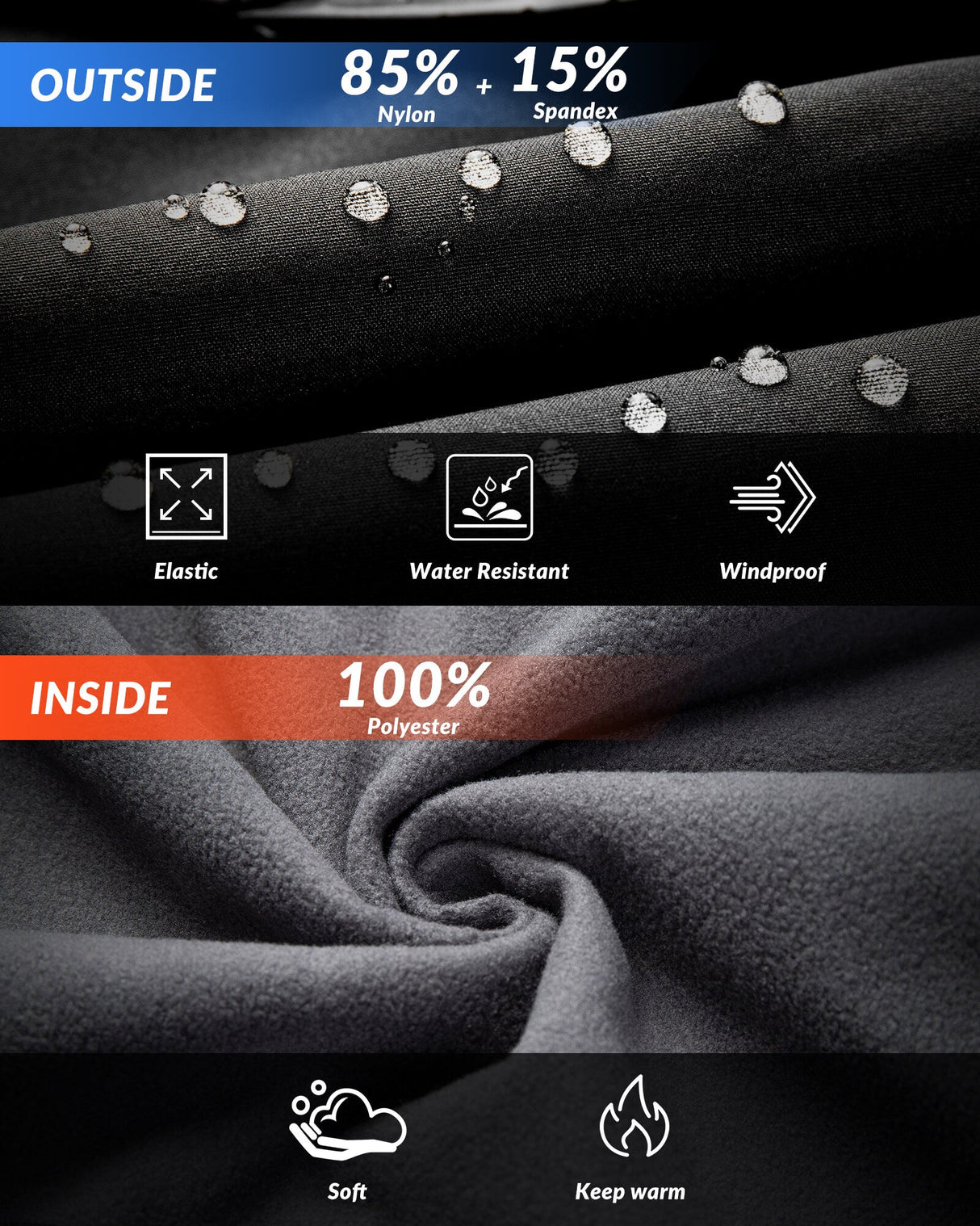 Men's Thermal Fleece Windproof Cycling Pants
