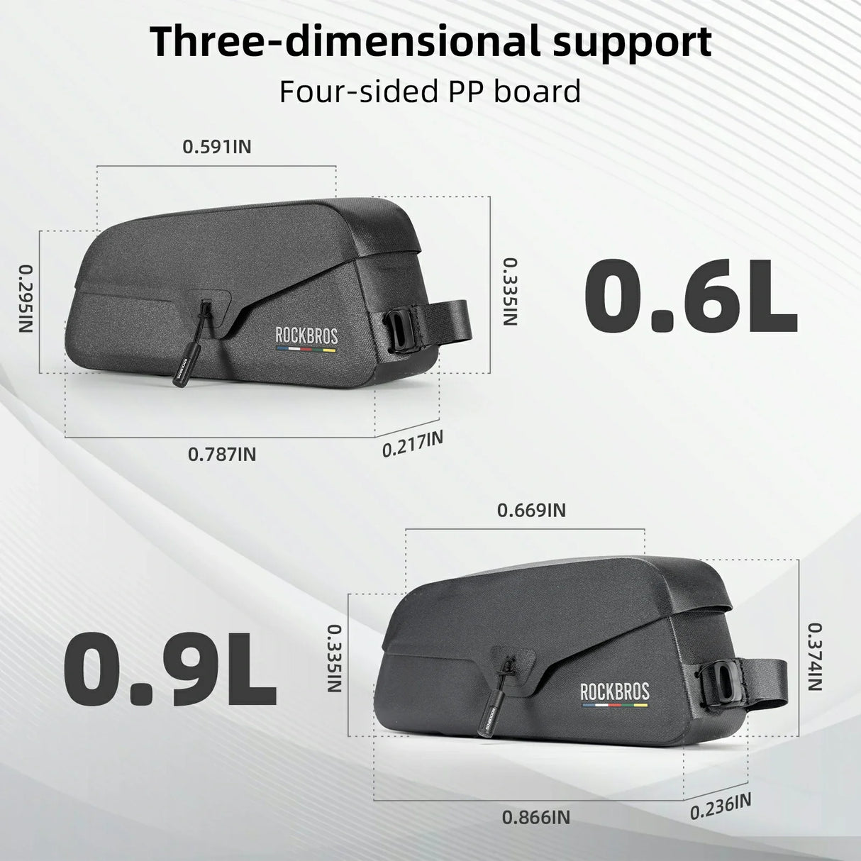 ROCKBROS Road To Sky 100%Waterproof Magnetic Bike Top Tube Frame Bag 0.6L/0.9L