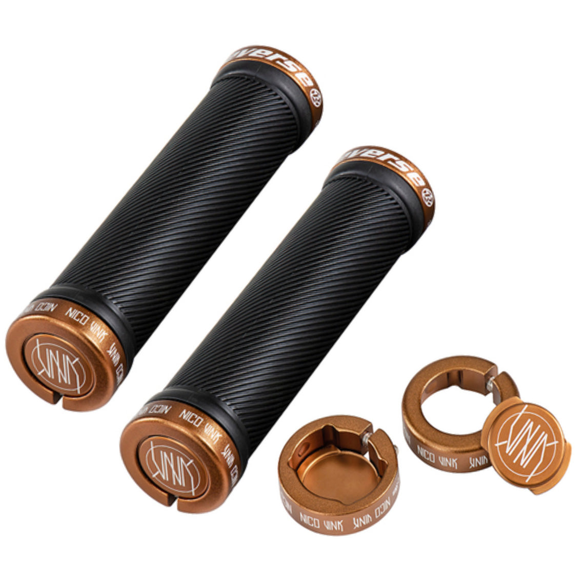 Nico Vink Lock-On Grips, 30mm, Black/Copper