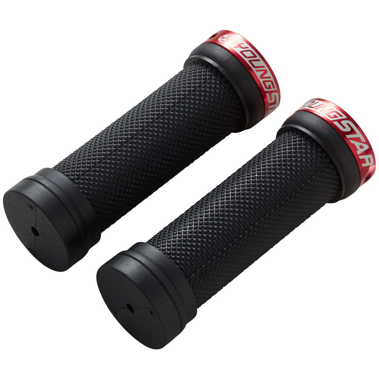 Youngstar Single Lock-On Grips, 28mm, Black/Red