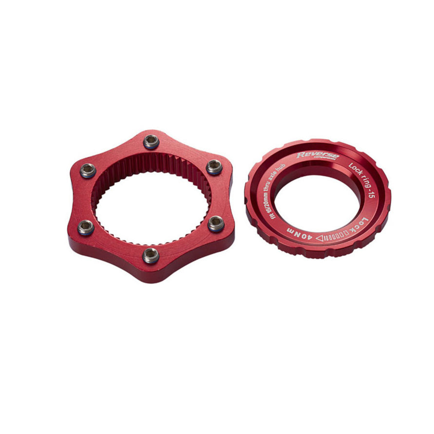Rotor Adapter, Center Lock to 6-Bolt, Red