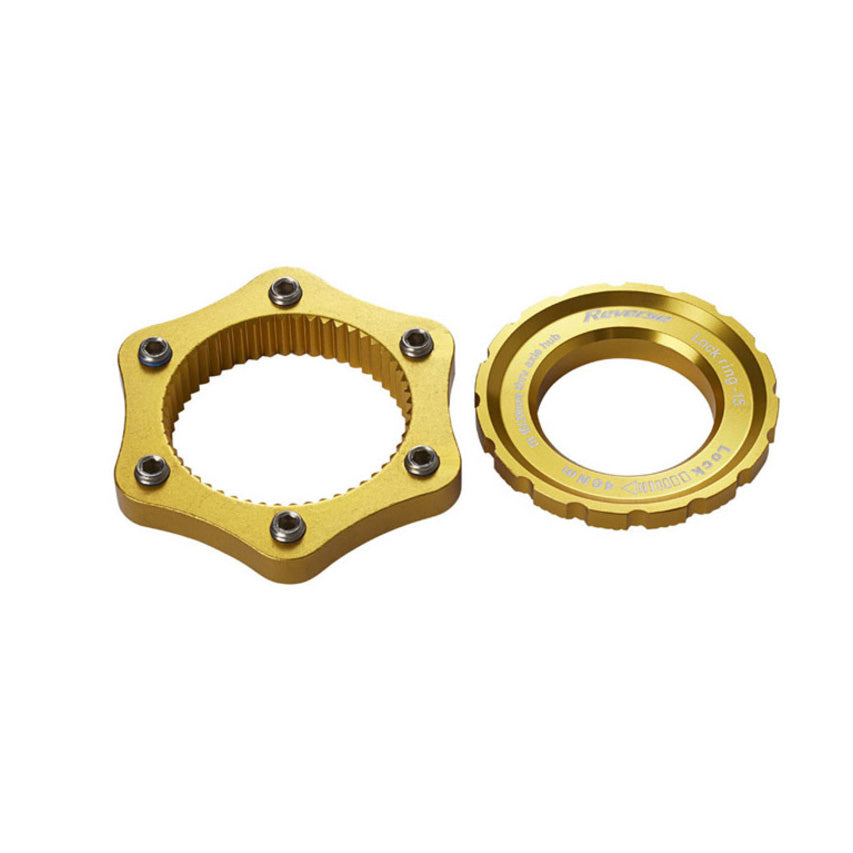 Rotor Adapter, Center Lock to 6-Bolt, Gold