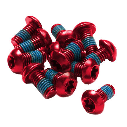 Disc Rotor Bolts, M5x10, 12/Pack - Red