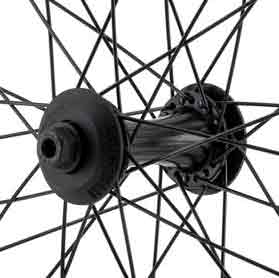 20" RAMPAGE PRO STREET FRONT FEMALE AXLE WHEEL, ORANGE / BLACK SPLATTER